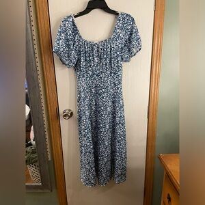 Blue floral long dress